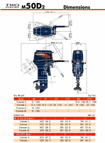 Лодочный мотор Tohatsu M50D2 EPOS