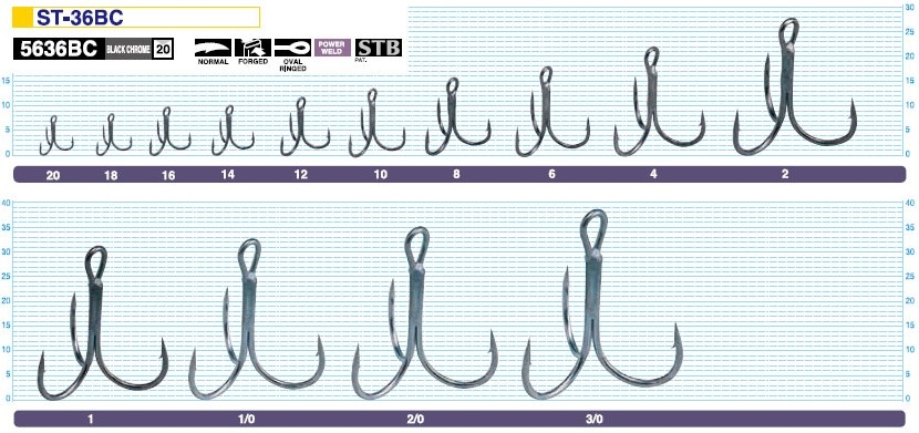 Тройной крючок Owner Black Chrom ST-36BC