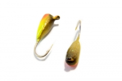 Мормышка вольфрамовая Рисина крашеная 3мм (жолтый, красный)