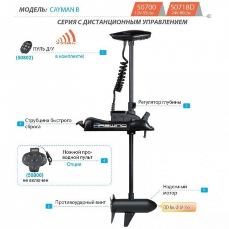 Электромотор Haswing Cayman B 55Lbs черный 12В