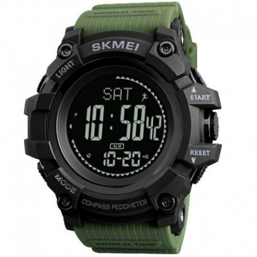 Годинник Skmei 1356AG Army Green + Compass D=53mm