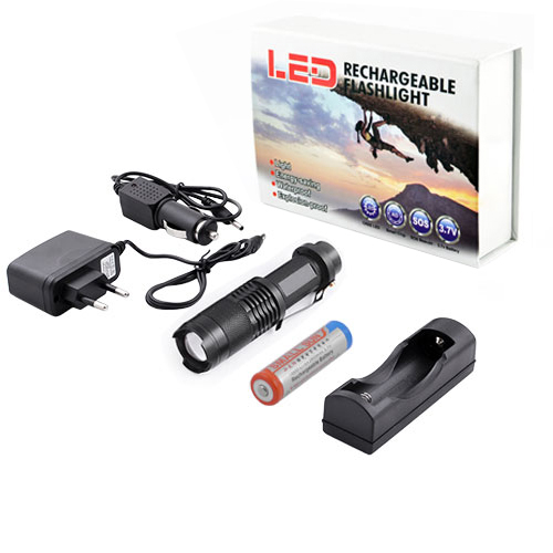 Ліхтар Poliсe 1812 T6, ЗУ 220 /12V, 1x18650, zoom, Box