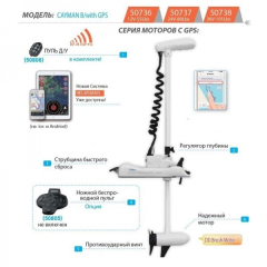 Электромотор Haswing Cayman B / 55Lbs белый и черный 12В GPS