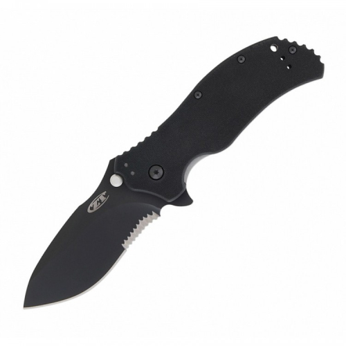 Нож Zero Tolerance folder g-10 black/black serrated