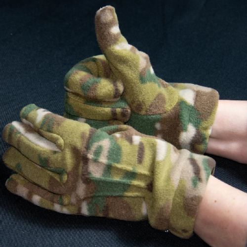 Перчатки флисовые 280 г/м Kirasa мультикам (Арт KI418)