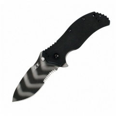 Ніж Zero Tolerance folder g-10 black/tiger stripe serrated