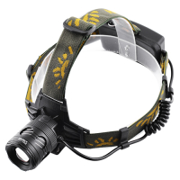 Ліхтар налобний Police 6813A-2XPE (white + blue), ЗУ 220V /12V, 2x18650, zoom,