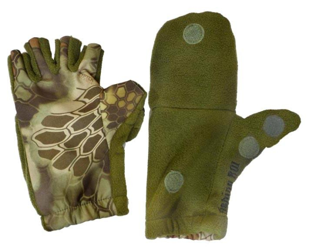 Перчатки Fishing ROI рыбацкие с пал. Рептилия (олива) L