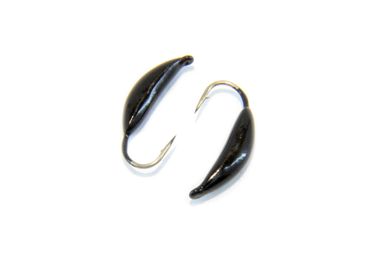 Мормышка вольфрамовая Банан крашеный 3мм (Черный)