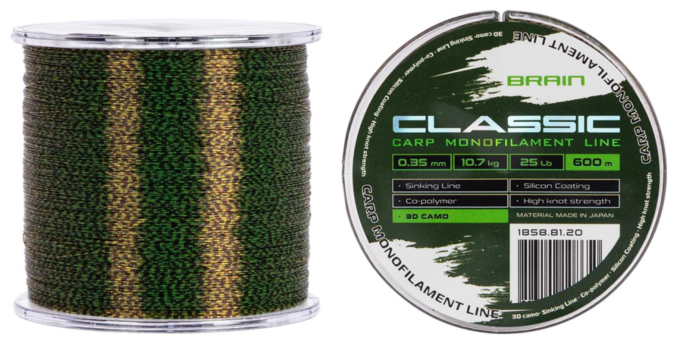 Леска Brain Classic Carp Line 3D (camo) 600m 0.35mm 25lb 10.7kg