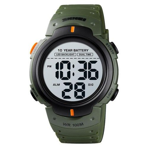 Часы Skmei 1560 Green-Orange D=47mm