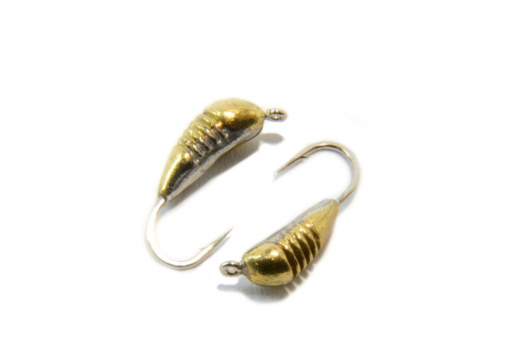 Мормышка вольфрамовая Банан с насечками 2.5мм (золото)