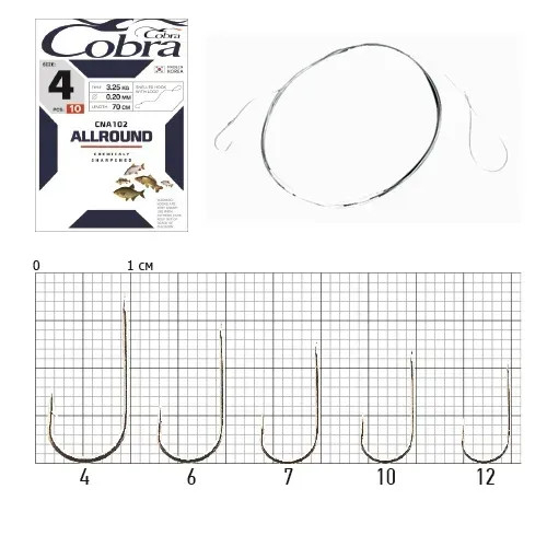 Гачки з повідцем Cobra Allround CNA102 (10 шт.)