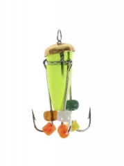 Мормишка Відьма жовта неон, 3 гачка 1,5гр.ø4мм.