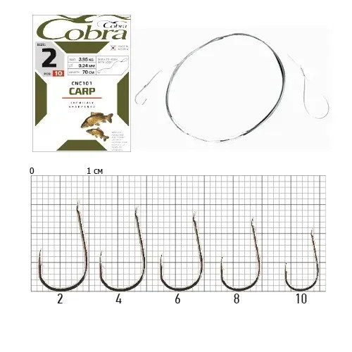 Гачки з повідцем Cobra Allround CNC101 (10 шт.)
