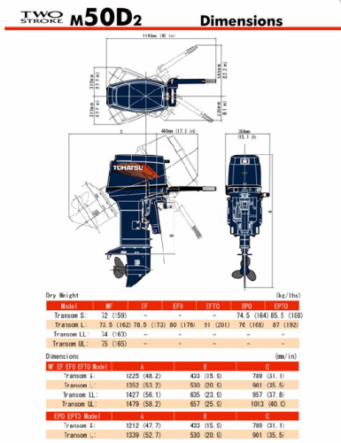 Човновий мотор Tohatsu M50D2 EPOL