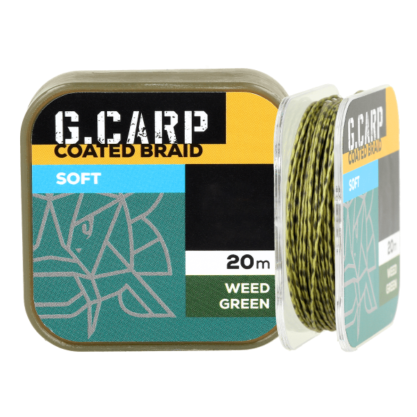 Поводочный материал в оплетке GC G.Carp Coated Braid Soft 20м 15lb Weed Green