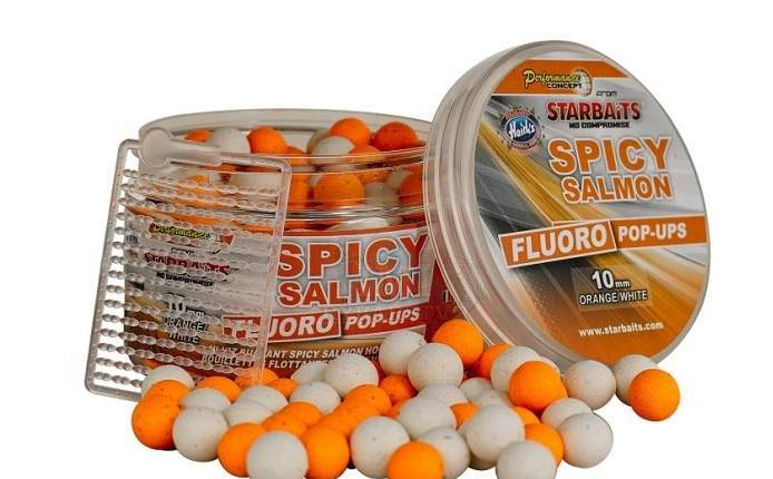 Бойлы Starbaits Spicy salmon Pop-Up Fluo 10мм/60г