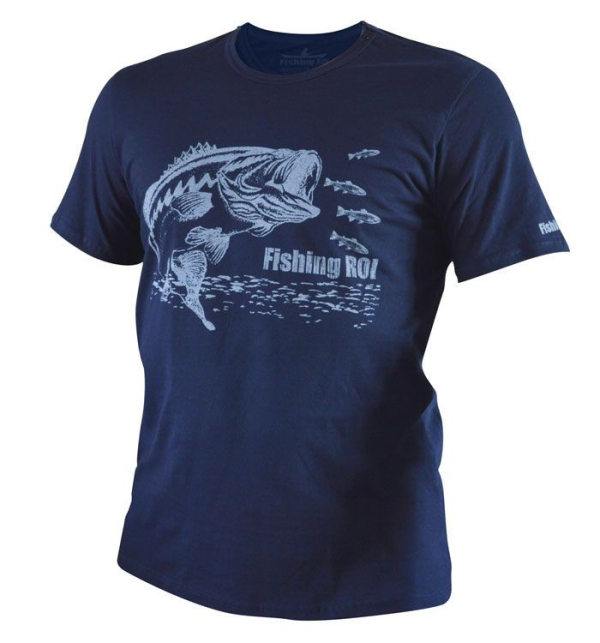 Футболка Fishing ROI BASS тёмно-синяя