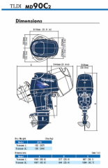Човновий мотор Tohatsu MD90C2 EPTOL