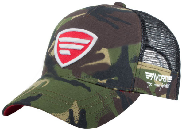 Кепка Favorite 587 бело-красное лого ц:камуфляж