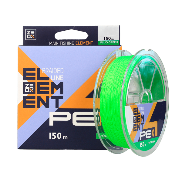 Шнур ZEOX Element PE X4 Fluo Green 150м #2.0