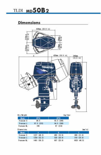 Човновий мотор Tohatsu MD50B2 EPTOS