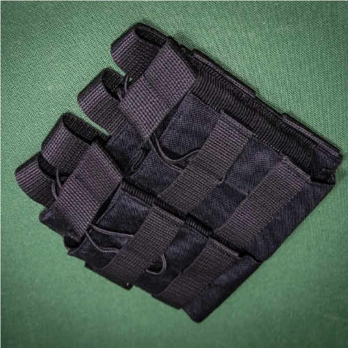 Подсумок двойной под рожки Kirasa черный (Арт.KI221)