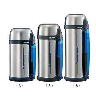 Термос ZOJIRUSHI SF-CC15XA 1.5 л.(Складна ручка + Ремінець) к. Сталевий