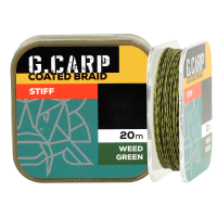 Поводочный материал в оплетке GC G.Carp Coated Braid Stiff 20м 25lb Weed Green