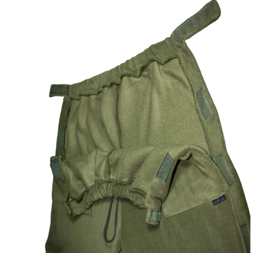 Адаптивные штаны при травмировании ног, флис Kirasa хаки (Арт KI422)