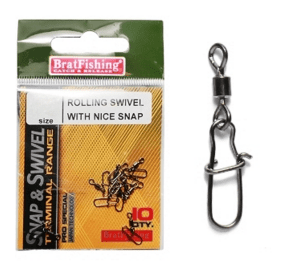 Вертлюги с застёжкой BratFishing Rolling Swivel with Nice Snap 