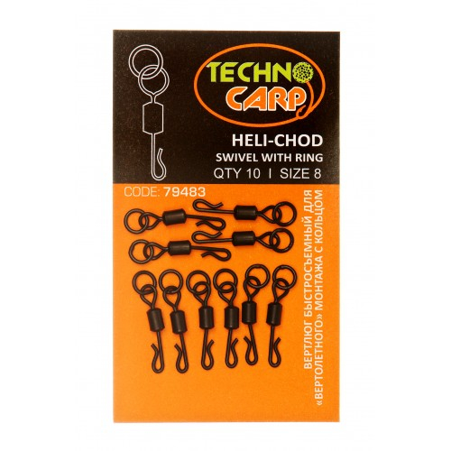 Технокарп Вертлюг быстросъемный для вертолетного монтажа с кольцом "Heli-Chod swivel with ring"
