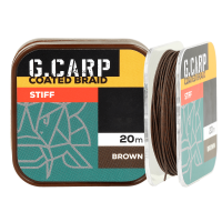 Поводочный материал в оплетке GC G.Carp Coated Braid Stiff 20м 35lb Brown