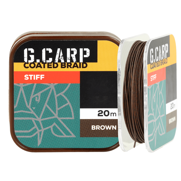 Поводочный материал в оплетке GC G.Carp Coated Braid Stiff 20м 35lb Brown