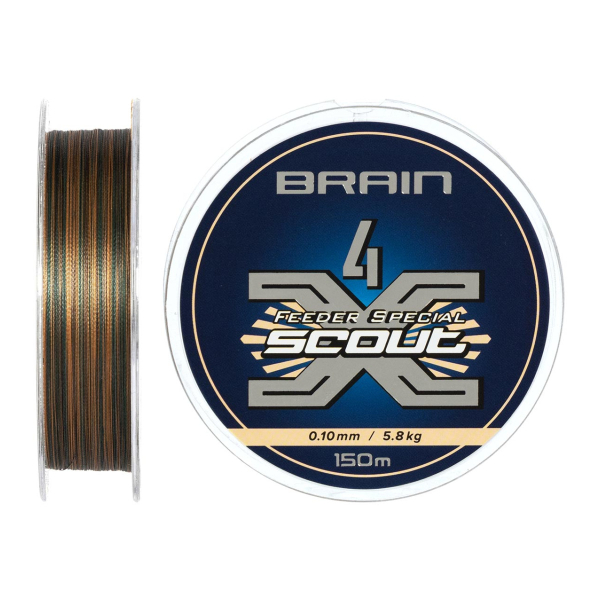 Шнур Brain Scout 4X 150m (camo) 0.100mm 5.8kg