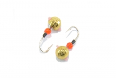 Мормышка вольфрамовая Шар сквозной, граненый 4мм (золото)