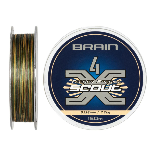 Шнур Brain Scout 4X 150m (camo) 0.128mm 7.2kg