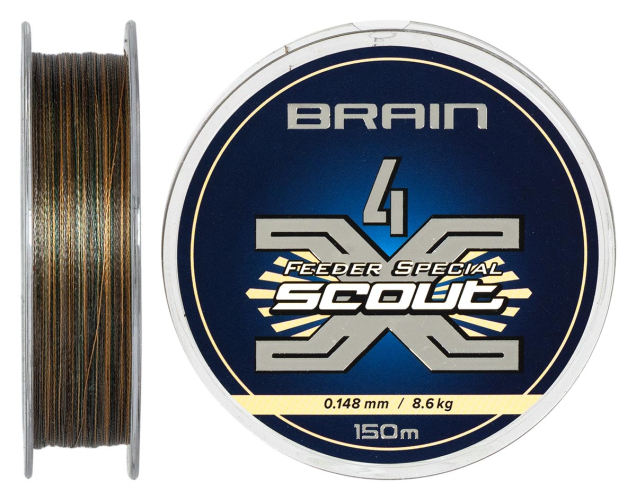 Шнур Brain Scout 4X 150m (camo) 0.148mm 8.6kg