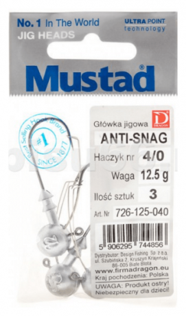 Джиг головка Mustad Anti-Snag 