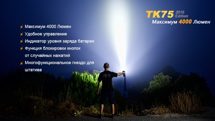 Тактичний ліхтар Fenix TK75 (2015) Cree XM-L2 (U2)