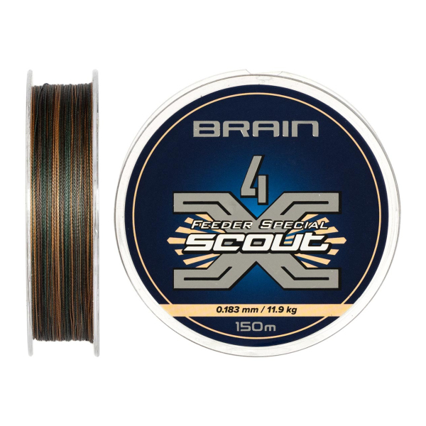 Шнур Brain Scout 4X 150m (camo) 0.183mm 11.9kg