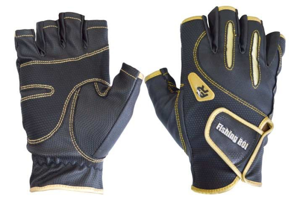 Рукавичка спінінгіста Fishing ROI WK-04 black-gold XXL (б/пальц.)