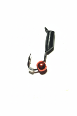 Мормышка вольфрамовая Гвоздешарик 2,5мм 0.68г, цвет: черный / шар красный Gamakatsu F11