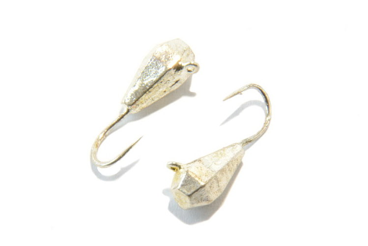 Блешня вольфрамова Крапля довга, гранована з петелькою 4мм (срібло)