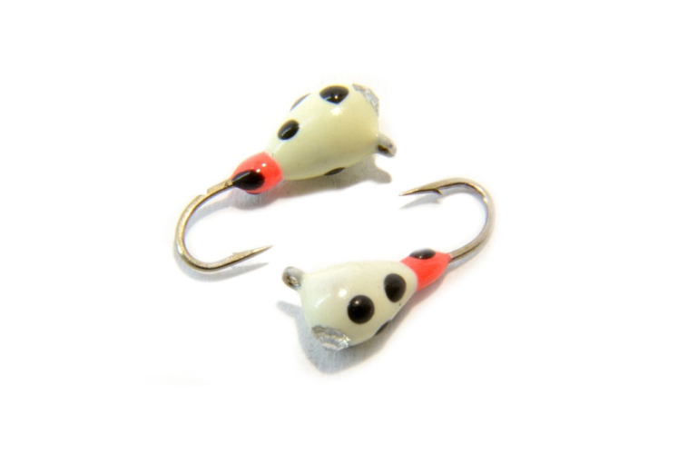 Блешня вольфрамова Крапля фарбована в точку 3 мм (Біла)