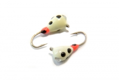 Мормышка вольфрамовая Капля крашеная в точку 3мм (Белая)