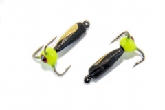 Мормышка вольфрамовая &quot;Чёртик тройник со стразом&quot; золото 2.5мм