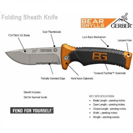 Ніж Gerber Bear Grylls Folding Knife Sheath (реплика)