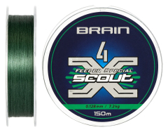 Шнур Brain Scout 4X 150m (deep green) 0.128mm 7.2kg